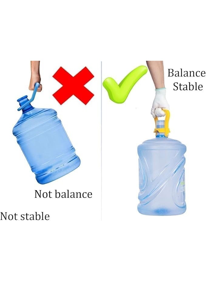 Heavy-duty portable polypropylene water bottle handle, comfortable lifting handle, reusable bottle holder for 3-5 gallon drinking water containers for home, office and outdoor use, easy-to-carry accessory (yellow) - Image 3