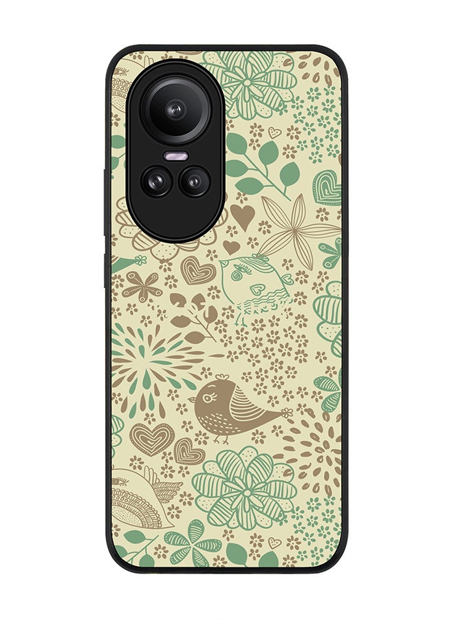 Stylizedd Rugged Black Edge case for Oppo Reno10 / Oppo Reno10 Pro, Custom Slim fit Flexible Anti Drop Thin Phone Case Cover - Cozy Garden - Image 1