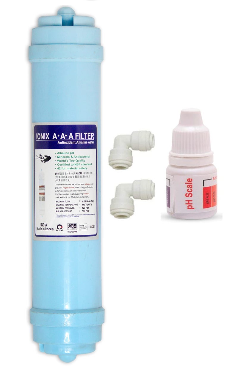 IONIX 10 inch Length Mineral Cartridge for ro Water Purifier with Ph Tester, AAA Alkaline Filter for Water Purifier, Make Water Alkaline & Healthy, 1 Piece, Blue - Image 1
