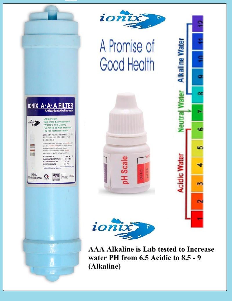 IONIX 10 inch Length Mineral Cartridge for ro Water Purifier with Ph Tester, AAA Alkaline Filter for Water Purifier, Make Water Alkaline & Healthy, 1 Piece, Blue - Image 3