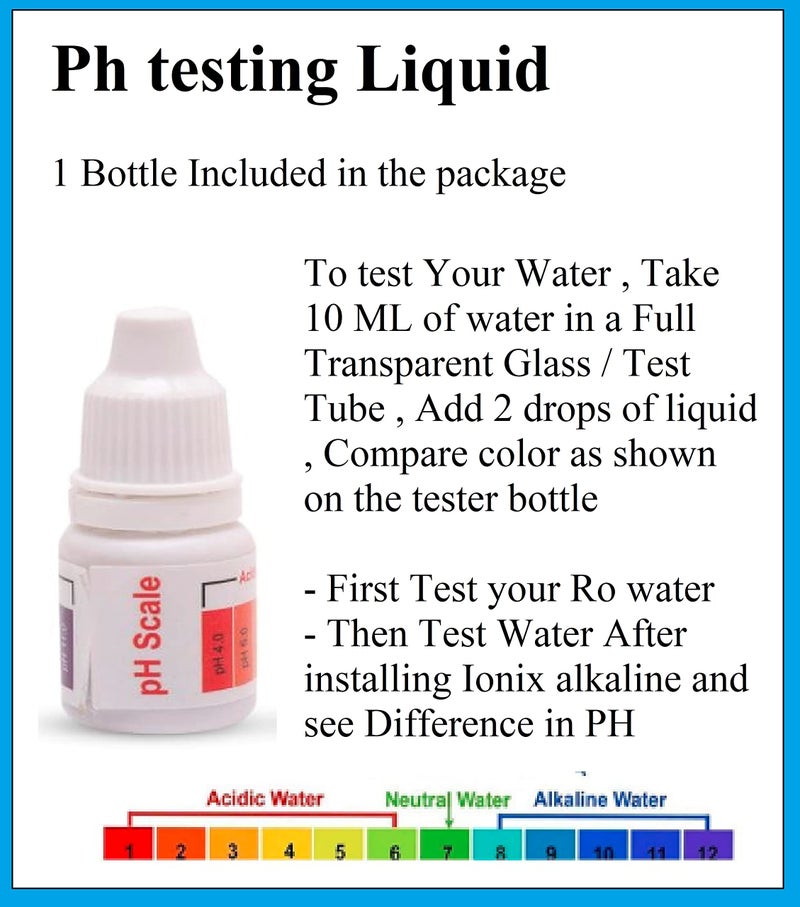 IONIX 10 inch Length Mineral Cartridge for ro Water Purifier with Ph Tester, AAA Alkaline Filter for Water Purifier, Make Water Alkaline & Healthy, 1 Piece, Blue - Image 2