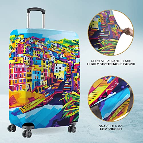 Nasher Miles Polyester 75 (28 Inch) Large Protective Luggage Cover - Riomaggiore Design - Image 5