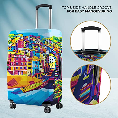 Nasher Miles Polyester 75 (28 Inch) Large Protective Luggage Cover - Riomaggiore Design - Image 4