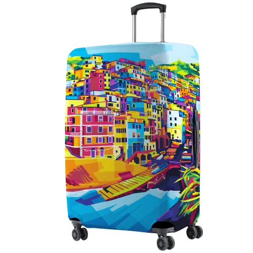 Nasher Miles Polyester 75 (28 Inch) Large Protective Luggage Cover - Riomaggiore Design - Image 1
