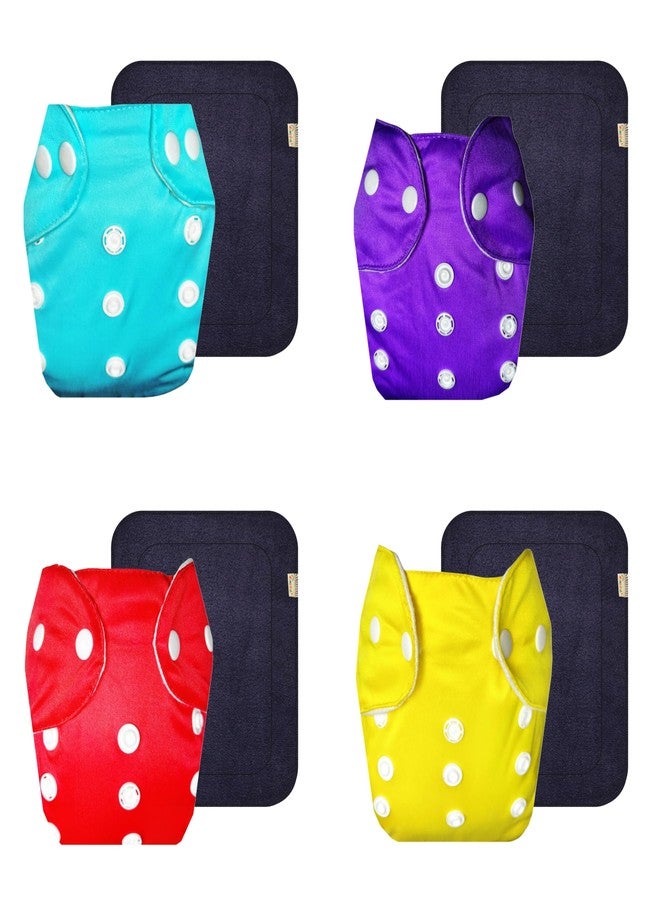 Dumbledo Lite Cloth Diaper with Gray Insert (Pack of 4) | Hypoallergenic | Leakproof | Travel Friendly | Trusted by Moms | 3 Months - 2 Years | Unisex Baby - Image 1