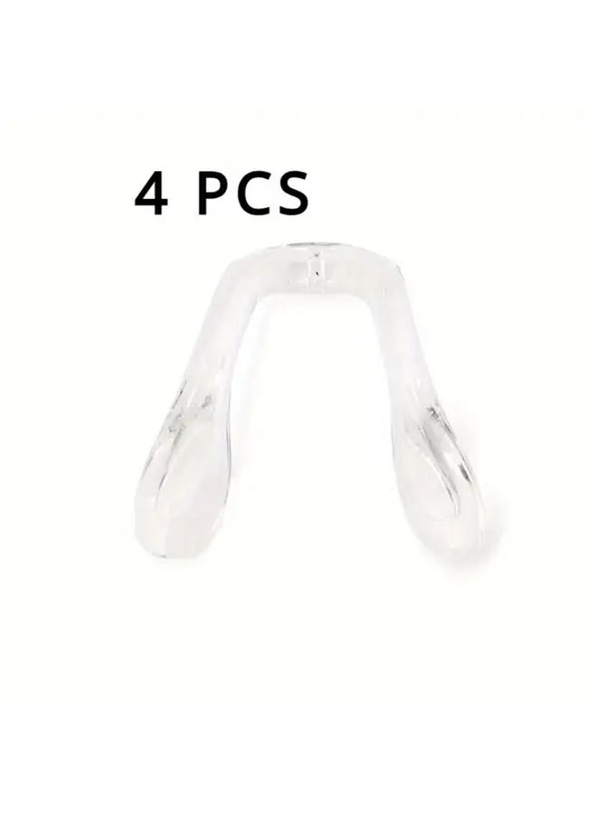 White Soft Silicone Nose Pads 4pcs Clear Bridge Inserts For Eyeglasses Repair Replacement - Image 1