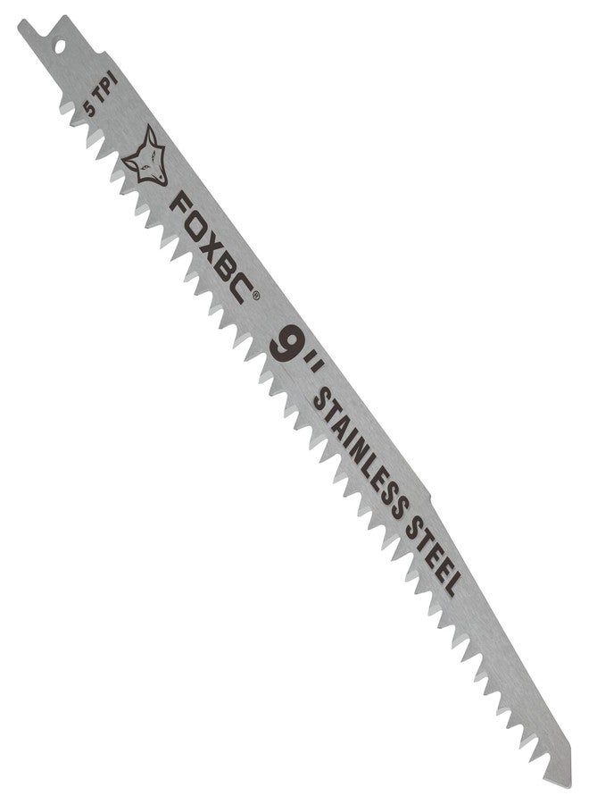 FOXBC 9 Inch Stainless Steel Frozen Meat Bone Saw Blades 5 TPI for Reciprocating and Sawzall Saws - 10 Pack - Image 4