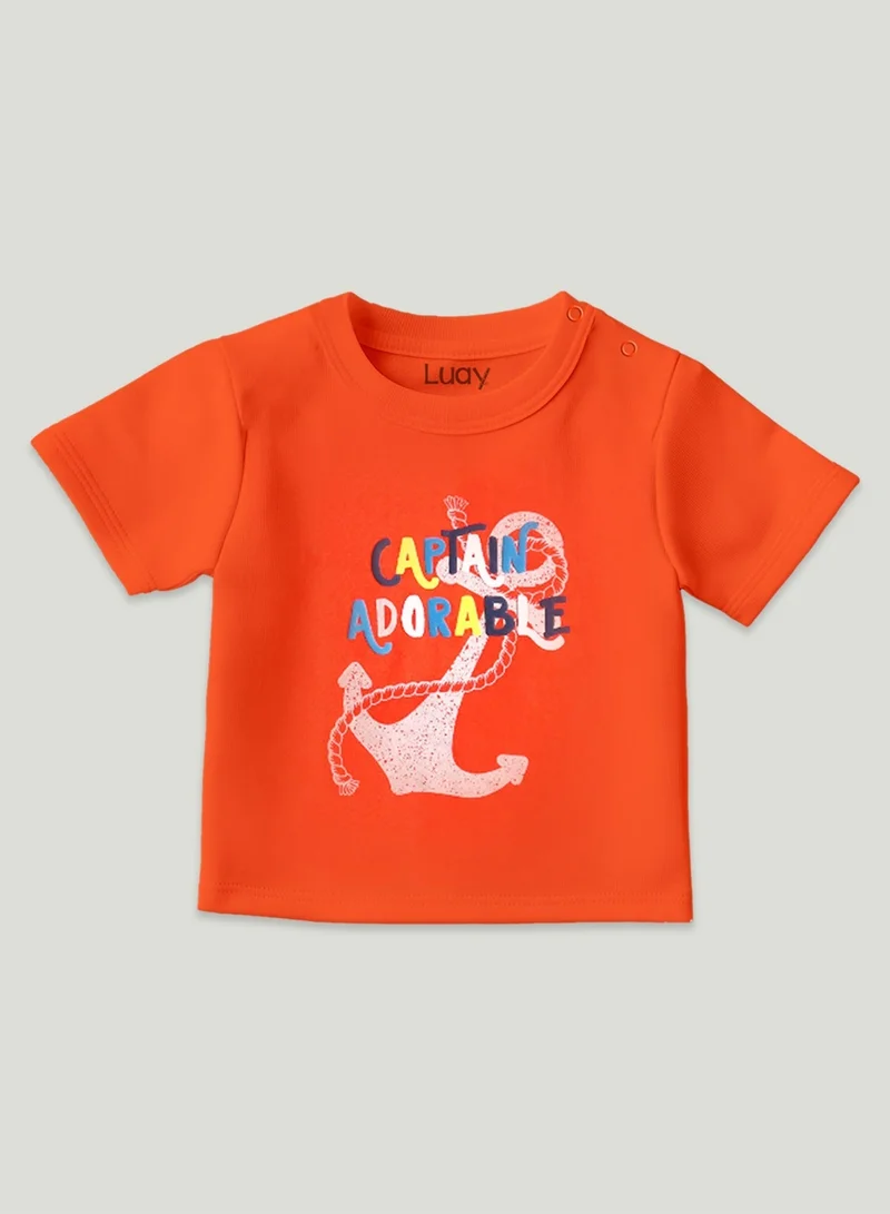 Luay Pack Of 1 Organic Cotton T-Shirts for Boys & Girls Festive Short Sleeve Styles in Vibrant Colors and Patterns for Kids and Toddlers_Regular Fit  | Best Price UAE