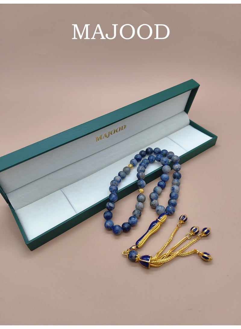 MAJOOD 45 Natural Graphic Stone Prayer Beads/8mm - Image 2