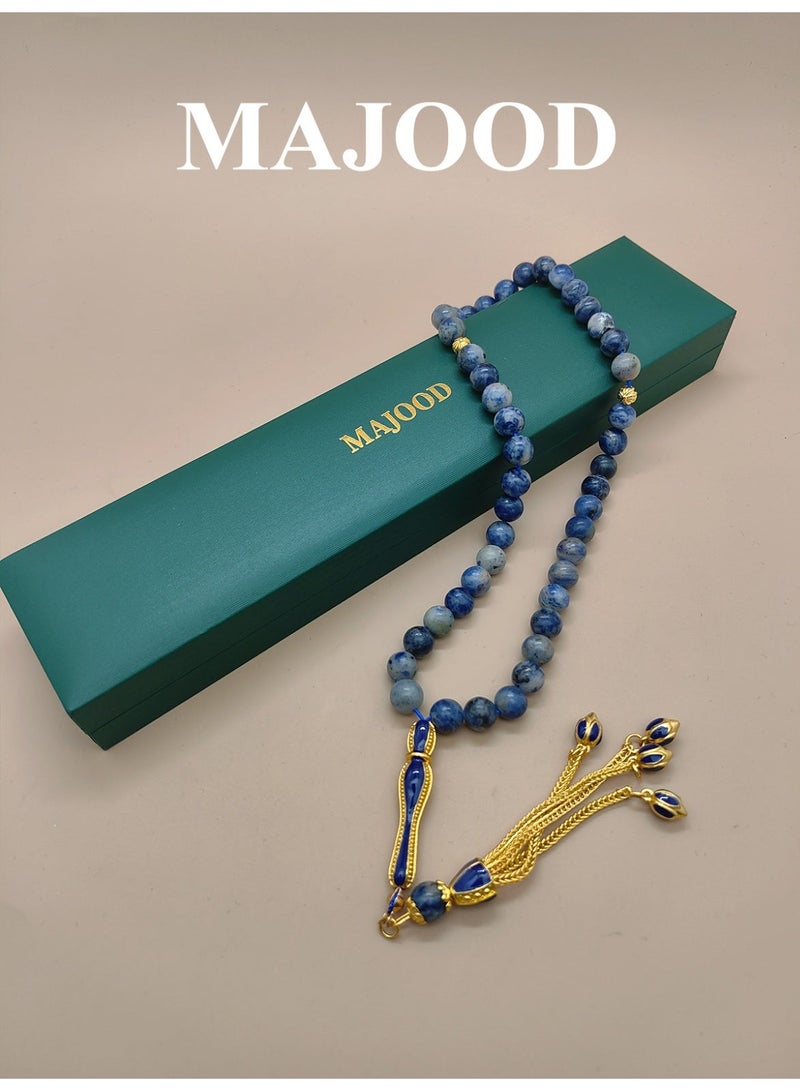 MAJOOD 45 Natural Graphic Stone Prayer Beads/8mm - Image 1