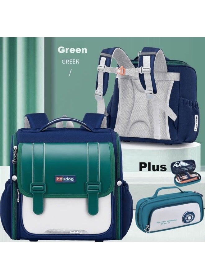 Bobdog Primary School Backpack Large Capacity Ergonomic Boys Girls Shoulder Bag For Grades 1-5