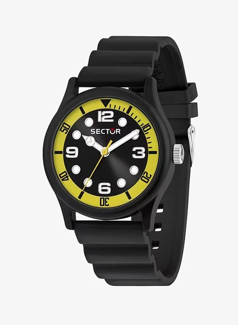 Sector H2O Men's Analog Watch - Multicolour Matt Dial, 41mm Stainless Steel Case, Black Silicone Strap, Quartz, 50M Water Resistant - R3251318002