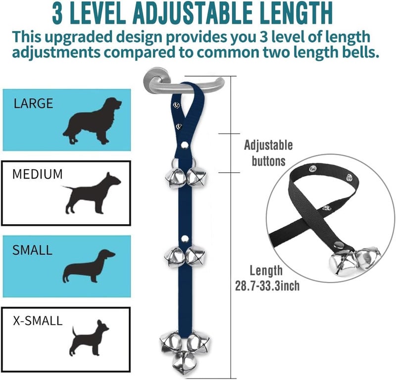 Blue Tree Dog Doorbells Premium Quality Training Potty Great Dog Bells Adjustable Door Bell Dog Bells for Potty Training Your Puppy The Easy Way - 7 Extra Large Loud 1.4 DoorBells - Image 5