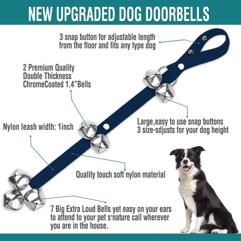 Blue Tree Dog Doorbells Premium Quality Training Potty Great Dog Bells Adjustable Door Bell Dog Bells for Potty Training Your Puppy The Easy Way - 7 Extra Large Loud 1.4 DoorBells - Image 2