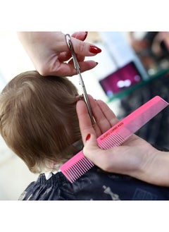 Allegro Combs 420 Hair Stylist And Barbers Set Hair Cutting Combs Usa 6 Pc. (Fresh Pink)  - Image 4