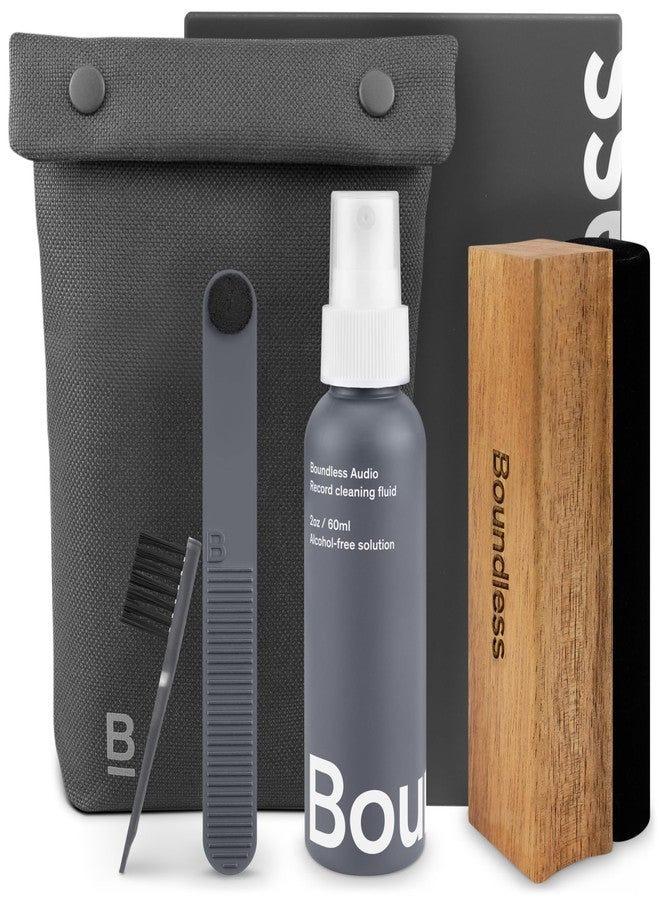 Boundless Audio Vinyl Record Cleaning Kit - 5-in-1 Vinyl Record Cleaner Kit includes Velvet Record Brush, Stylus Brush, Record Cleaning Solution, Cleaning Brush & Storage Bag - Vinyl Cleaning Kit - Image 1
