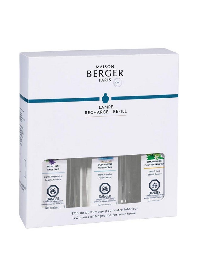 Maison Berger MAISON BERGER Lampe Berger Fragrance Trio Refill for Home Fragrance Oil Diffuser - Air Freshener - 3 x 8.45 Fluid Ounces - 3x250 milliliters (Trio Fresh)  - Image 1