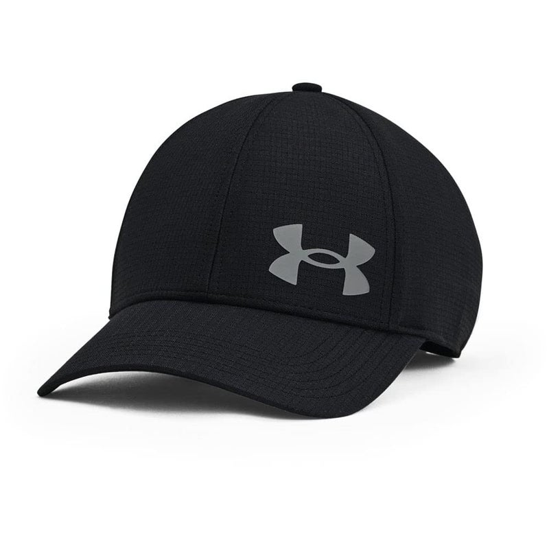 UNDER ARMOUR قبعة أندر أرمور إيزو-تشيل أرمورفينت الملائمة، سوداء (001)/رمادي فاتح، كبير جداً/كبير جداً - Image 1
