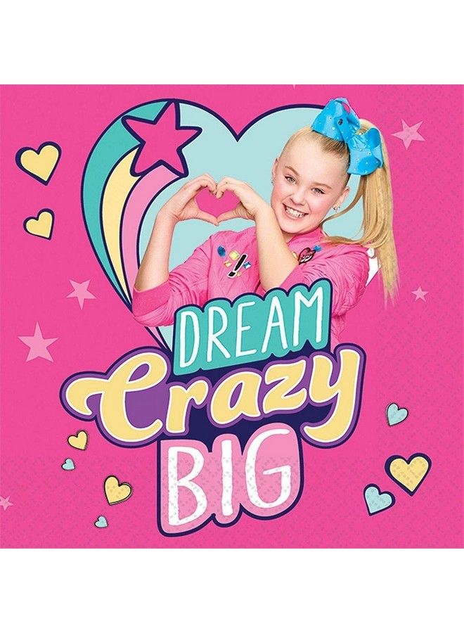 Amscan Jojo Siwa Small Beverage Paper Napkins 5" X 5" Multicolor Pack Of 16 - Image 2