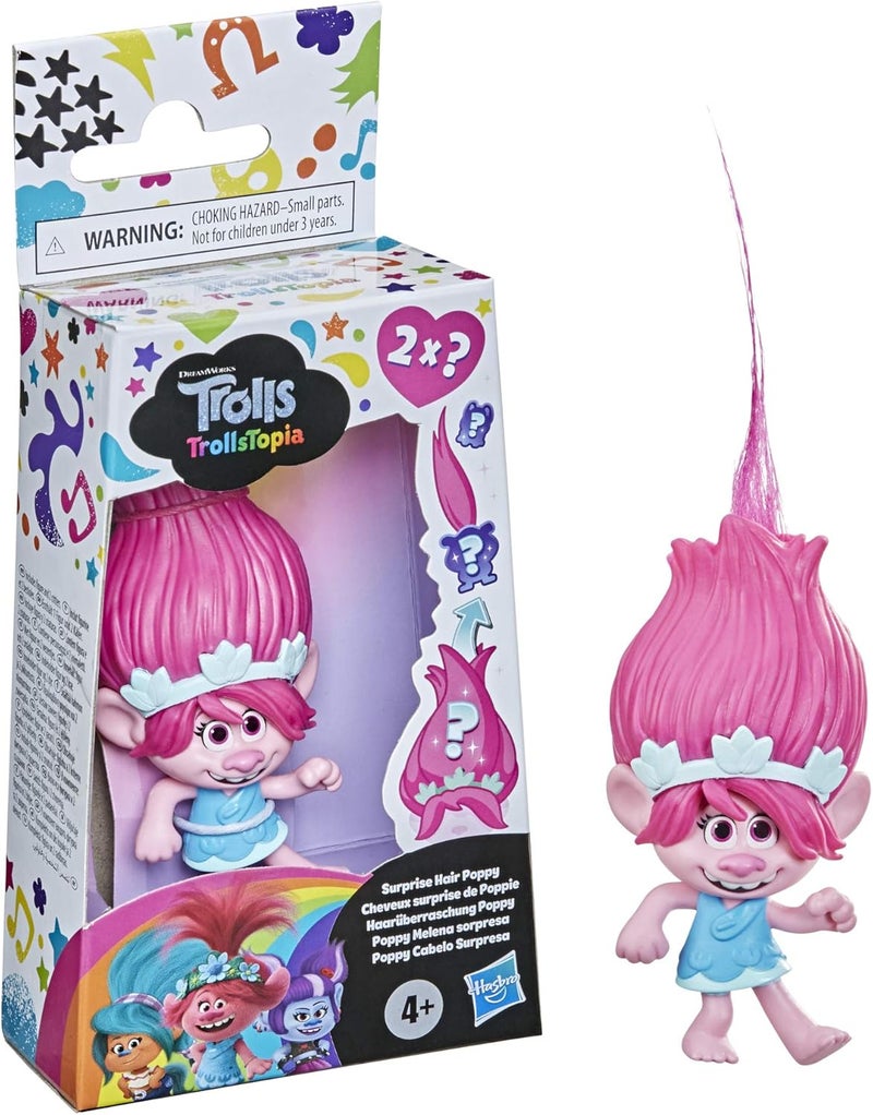 Trolls Trolls DreamWorks Topia Surprise Hair Poppy Collectible Doll Toy with 2 Hidden Surprise Critters in Hair for Kids 4 Years and Up - Image 3