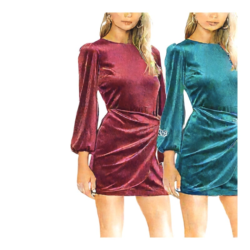 Women's Long Sleeve Irregular Knot Dress Autumn Winter Casual - Image 1
