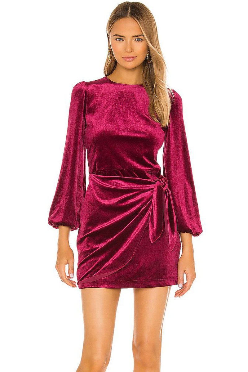 Women's Long Sleeve Irregular Knot Dress Autumn Winter Casual - Image 2