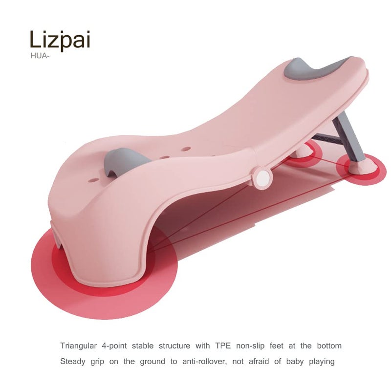 Lizipai Adjustable Children's Shampoo Chair is Suitable for 3-10 Years Old Bath seat Bathtub Household Foldable Moisture-Proof Clothes Design Pink - Image 4
