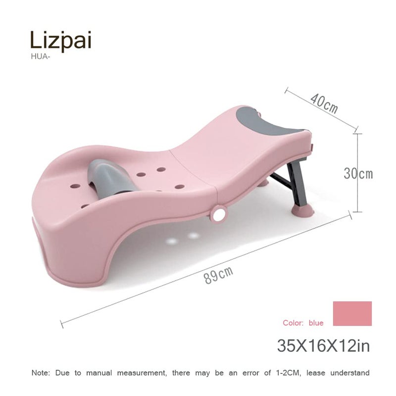 Lizipai Adjustable Children's Shampoo Chair is Suitable for 3-10 Years Old Bath seat Bathtub Household Foldable Moisture-Proof Clothes Design Pink - Image 3