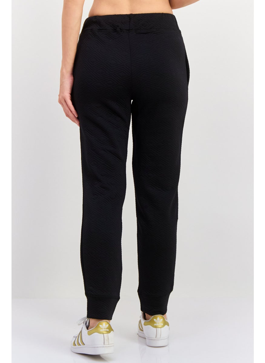 NINE WEST Women Sportswear Fit Textured Training Sweatpants, Black  - Image 1