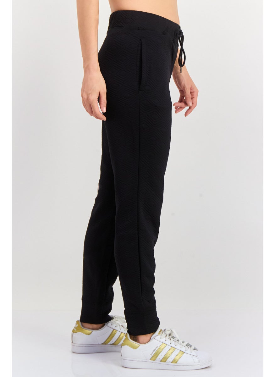 NINE WEST Women Sportswear Fit Textured Training Sweatpants, Black  - Image 3