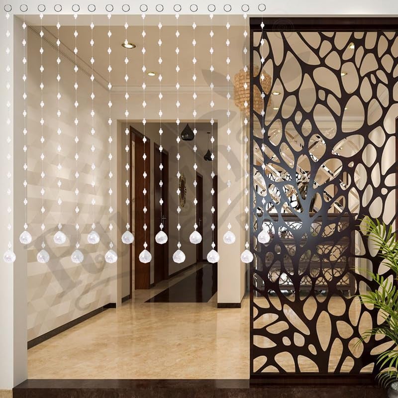 Rustiha Acrylic Crystal Beads Curtain with 30 mm Glass Drops for Living Room etc 8 Feet Hight 10 String Suitable for 25 to 3 Feet Width - Image 5