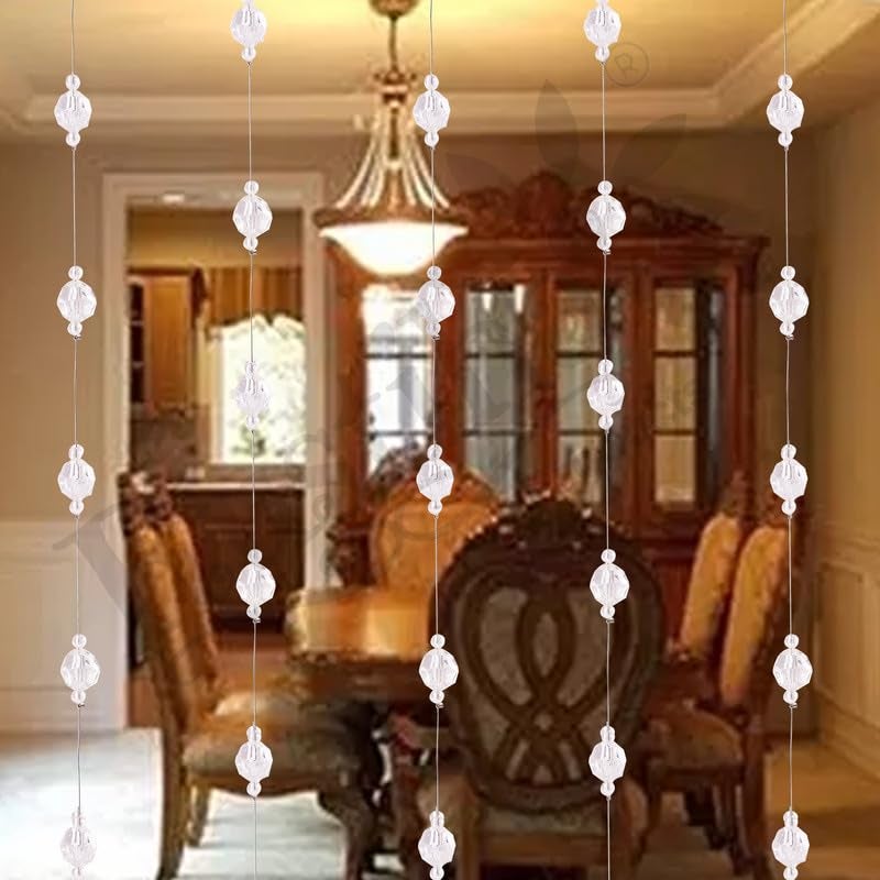 Rustiha Acrylic Crystal Beads Curtain with 30 mm Glass Drops for Living Room etc 8 Feet Hight 10 String Suitable for 25 to 3 Feet Width - Image 3