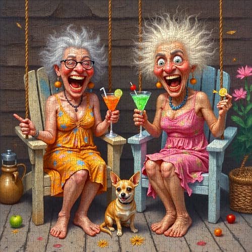 Lirches 1000pcs Jigsaw Puzzle for Adults Happy Grandma Puzzle Paper Puzzle for Family Fun Brain Challenge for Holidays Special - Image 1