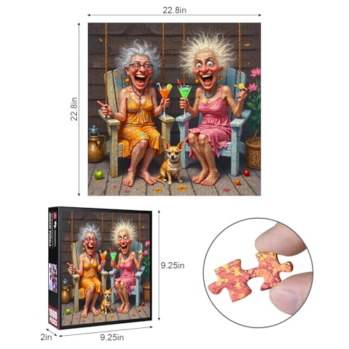 Lirches 1000pcs Jigsaw Puzzle for Adults Happy Grandma Puzzle Paper Puzzle for Family Fun Brain Challenge for Holidays Special - Image 5