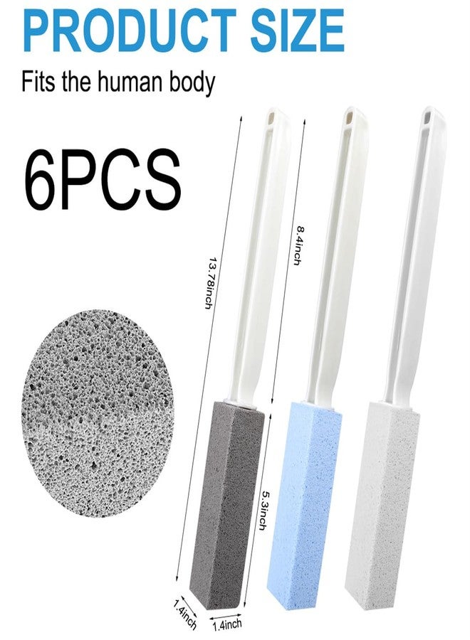 ILSSLI Pumice Stone 6 Packs Long Handle Toilet Bowl Cleaner Eco Friendly Toilet Stain Remover Scouring Sticks for Kitchen Bath Pool Grills Cleaning - Image 3