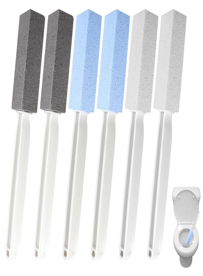 ILSSLI Pumice Stone 6 Packs Long Handle Toilet Bowl Cleaner Eco Friendly Toilet Stain Remover Scouring Sticks for Kitchen Bath Pool Grills Cleaning - Image 1