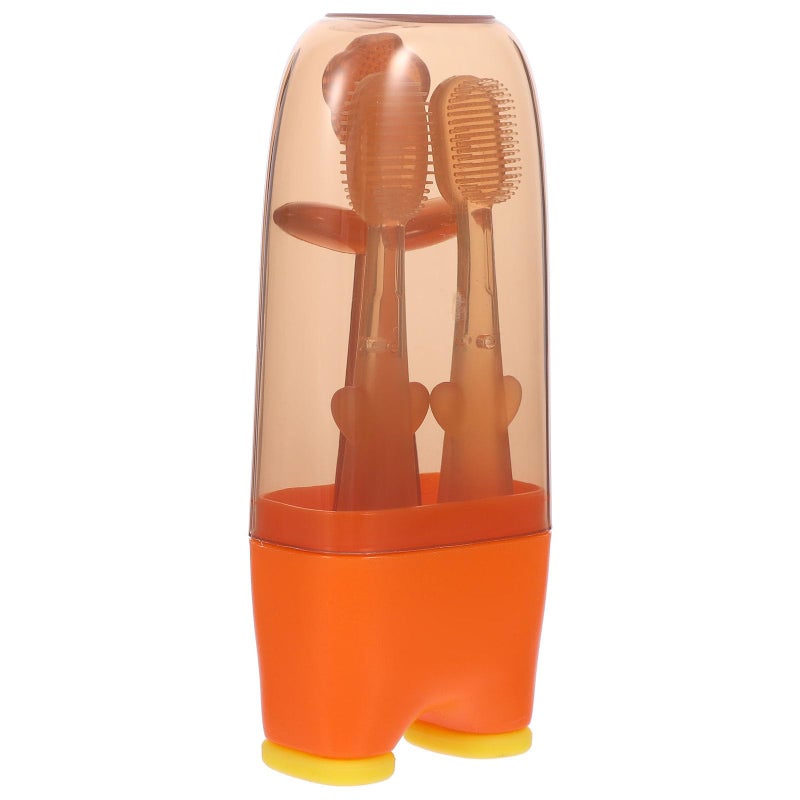 Soft Silicone Tongue Cleaner And Toothbrush Set 3pcs Oral Care Kit For Newborns - Image 2