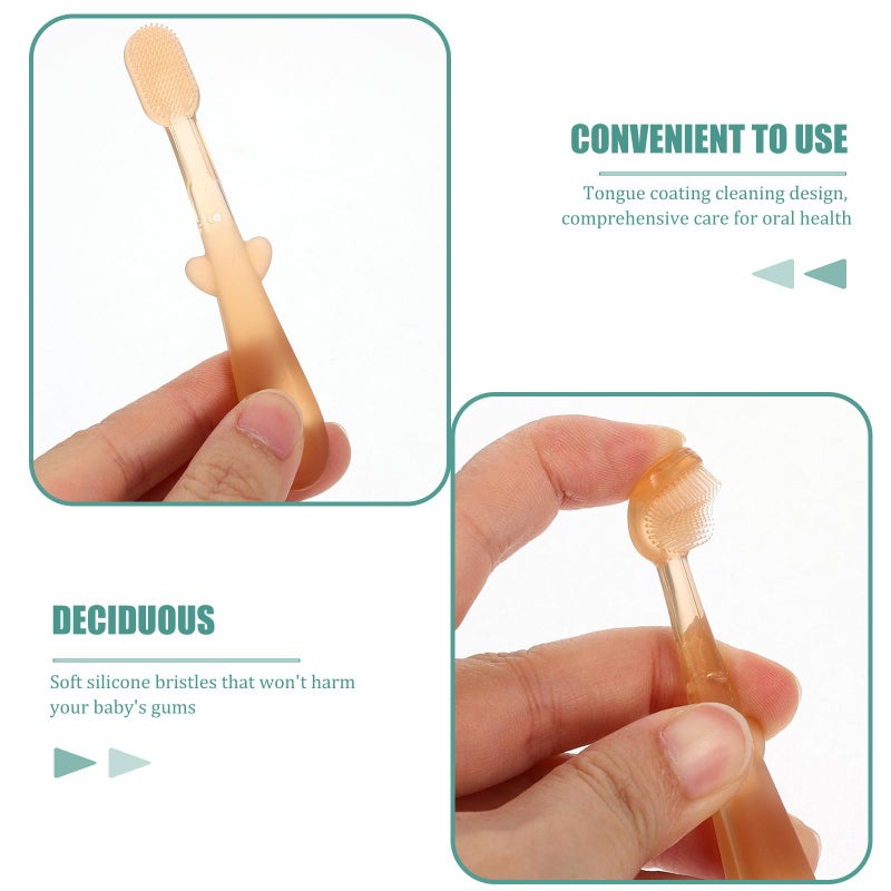 Soft Silicone Tongue Cleaner And Toothbrush Set 3pcs Oral Care Kit For Newborns - Image 4