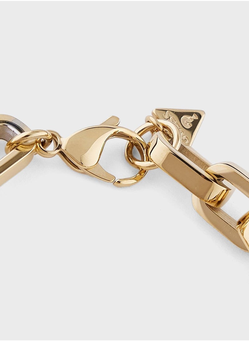 GUESS - Gold Curb Link Chain Bracelet - Image 1