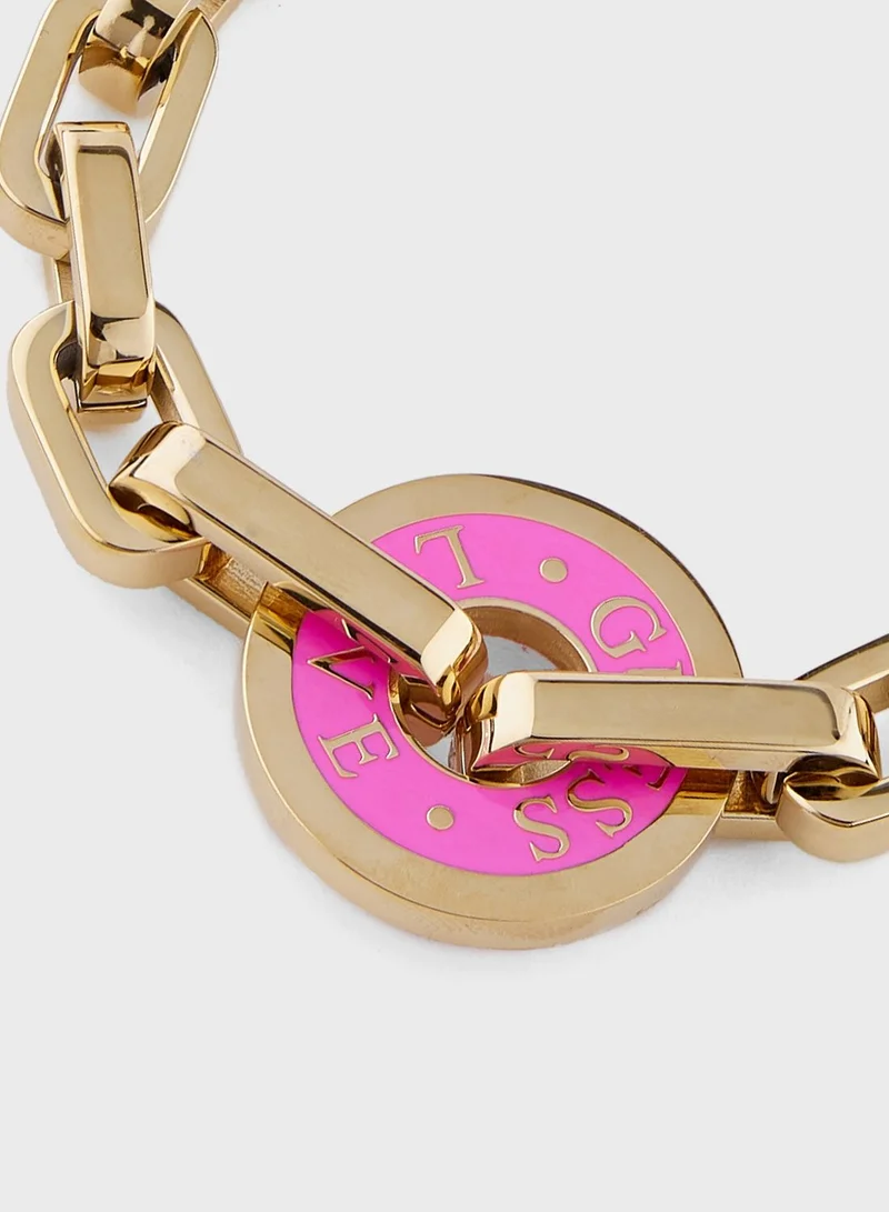 GUESS Gold Curb Link Chain Bracelet