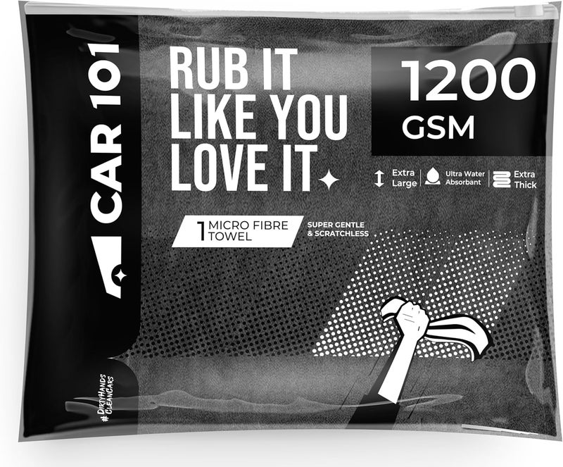 CAR101 قماش الميكروفايبر - قطعة واحدة - 60x40 سم - 1200 GSM - ثنائي اللون | متعدد الاستخدامات | خالٍ من الوبر | نعومة فائقة وقدرة امتصاص عالية | مناشف ميكروفايبر لتنظيف السيارات والدراجات والمنزل - Image 1