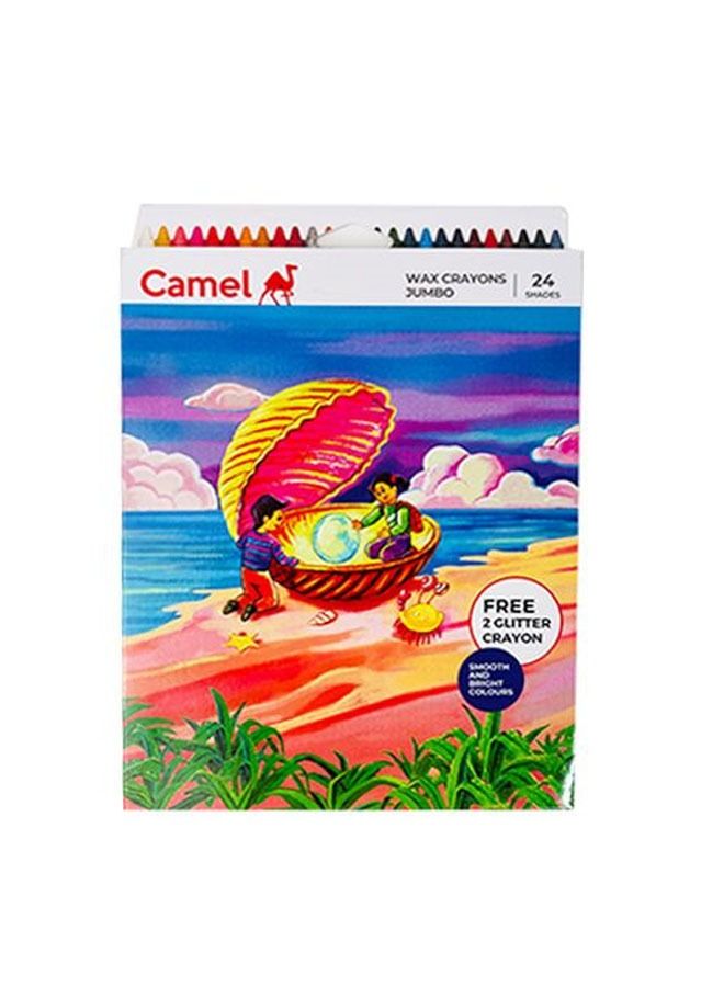 CAMEL JUMBO WAX CRAYONS-24 SHADES