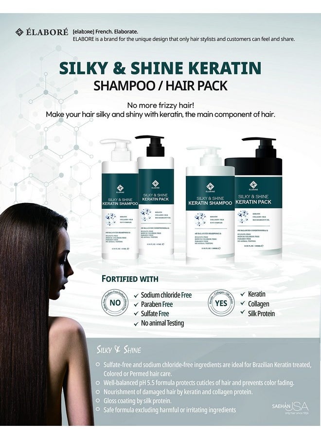 Elabore - Silky & Shine Keratin Shampoo & Pack Set 16.06Fl.Oz/ 475Ml - Image 1