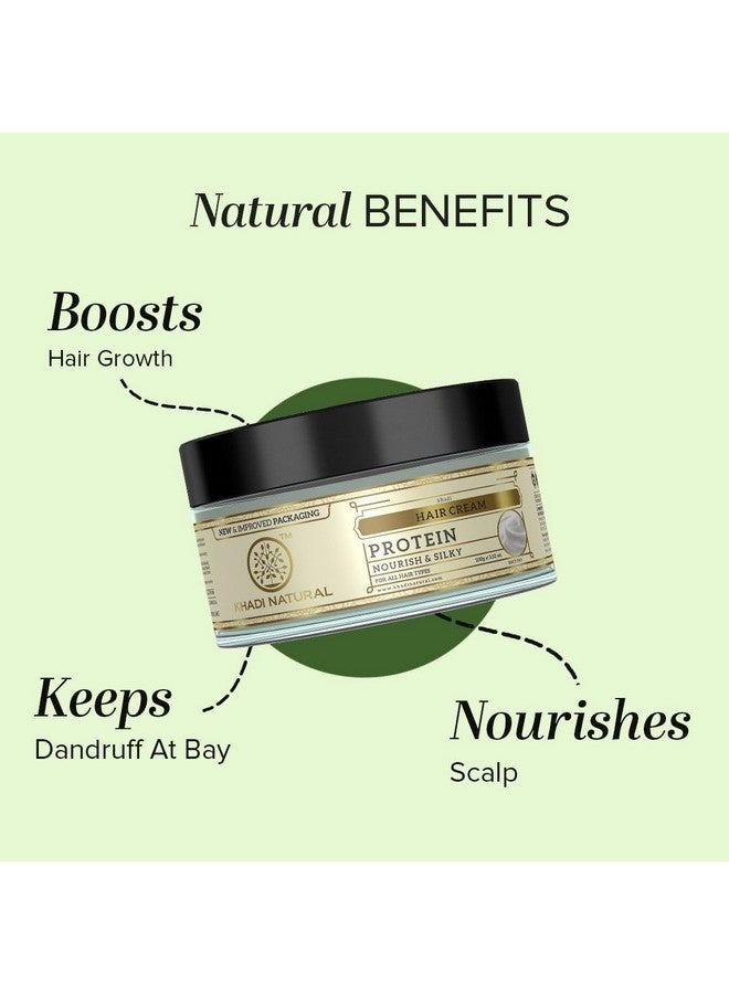 Khadi Natural Protein Hair Cream For Soft & Shiny Hair | Cream For Silky Hair | Natural Hair Cream For Dry Hair | Paraben & Silicone-Free | Suitable For All Hair Types| Pack Of 2(100 * 2, 200 Gm) - Image 2