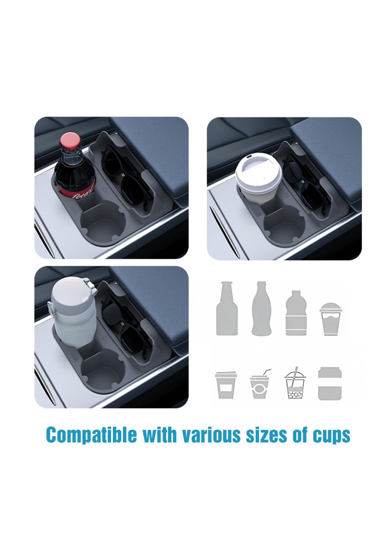 Excefore Cup Holder Insert for Tesla Model Y Model 3, 2 in 1 Cup Holder for Model 3 Model Y 2021-2023, Tesla Cup Holder, Tesla Cup Holder Insert Model Y, Grey - Image 5