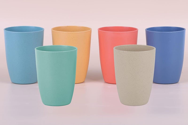 LuckyZone Wheat Straw Unbreakable Cup  12 oz Reusable Drinking Glasses Sets for Kitchen Home  Dishwasher Safe Tumbler  BPA Free  EcoFriendly 12Pcs6Color - Image 3