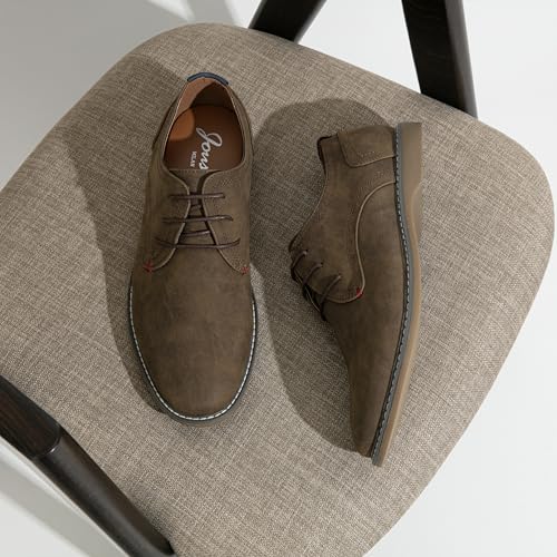 Jousen Mens Oxford Suede Business Casual Dress Shoes Plain Toe Oxfords Classic Formal Derby Shoes (AMY615 Dark Brown 13) - Image 3