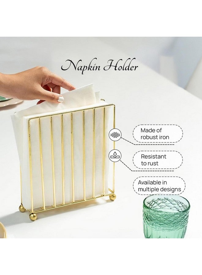 Nestroots Wooden Tissue Paper Holder | Finest Napkin Holder for Dining Table & Kitchen | Tissue Stand for Home, Office & Restaurant (6 X 6 inches, Golden) - Image 5