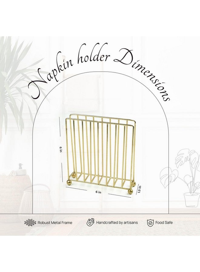 Nestroots Wooden Tissue Paper Holder | Finest Napkin Holder for Dining Table & Kitchen | Tissue Stand for Home, Office & Restaurant (6 X 6 inches, Golden) - Image 3