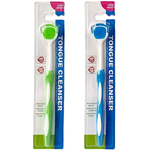 SCHUBERT By The Formula Tongue Brush Cleaner Scraper Helps Fight Bad Breath, Professional Tongue Brush For Freshing Breath, 2 Tongue Scrapers - 2 Pack Colors May Vary - Image 1